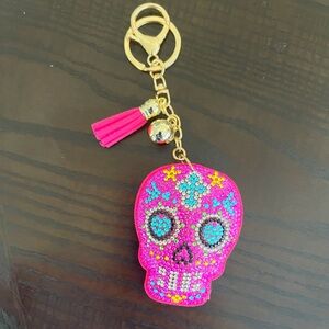 Colorful Skull Keychain with Tassel